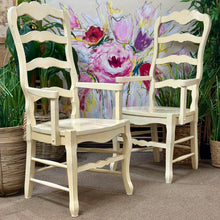 Load image into Gallery viewer, Cream Ladderback Dining Arm Chair