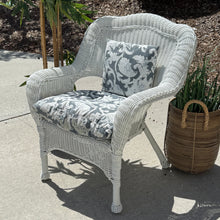 Load image into Gallery viewer, White Wicker Outdoor Chair