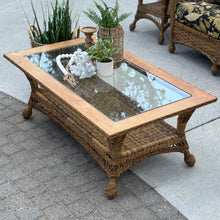 Load image into Gallery viewer, Resin Wicker & Wood Coffee Table