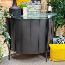 Load image into Gallery viewer, Glass Top Demilune Bar