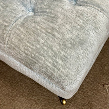 Load image into Gallery viewer, Lt Blue Tufted Ottoman