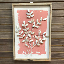 Load image into Gallery viewer, Pink Metal Leaf Art I
