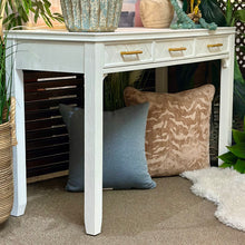 Load image into Gallery viewer, White Console/Desk w/ Gold Pulls