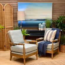 Load image into Gallery viewer, Spindle Chair w/ Light Blue Upholstery