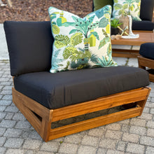 Load image into Gallery viewer, 4PC Wood/Black Outdoor Seating Set