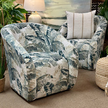 Load image into Gallery viewer, Teal Palms Swivel Chair