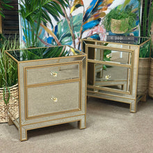 Load image into Gallery viewer, 2DRW Mirrored Nightstand