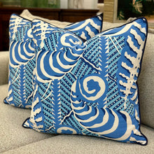 Load image into Gallery viewer, Blue Quadrille Down Designer Pillow