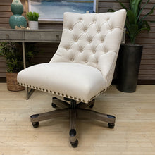 Load image into Gallery viewer, Beige Office Chair w/ Nailheads