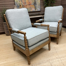 Load image into Gallery viewer, Spindle Chair w/ Light Blue Upholstery