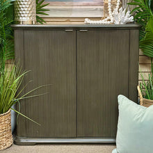 Load image into Gallery viewer, Charcoal Grey Ribbed Bar Cabinet