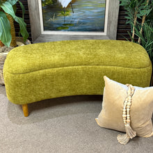 Load image into Gallery viewer, Chartreuse Kidney Shaped Bench
