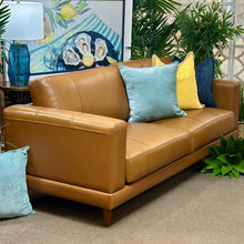 Load image into Gallery viewer, Modern Camel Leather Sofa