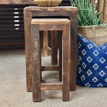Load image into Gallery viewer, Set/2 Reclaimed Wood Nesting Tables