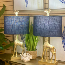 Load image into Gallery viewer, Giraffe Lamp w/Blue Shade