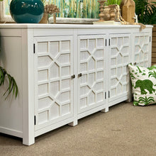 Load image into Gallery viewer, White Geometric 4DR Cabinet