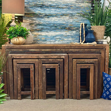 Load image into Gallery viewer, Set/2 Reclaimed Wood Nesting Tables