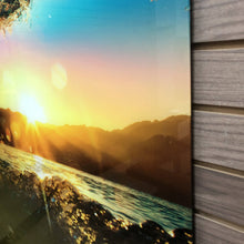 Load image into Gallery viewer, Tempered Glass Wave W/Gold Leaf