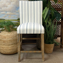 Load image into Gallery viewer, Linen & Blue Striped Counter Stool
