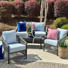 Load image into Gallery viewer, 4PC Outdoor Blue Rope Seating Set