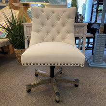 Load image into Gallery viewer, Beige Office Chair w/ Nailheads