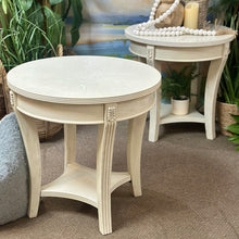 Load image into Gallery viewer, Round Whitewash Side Table