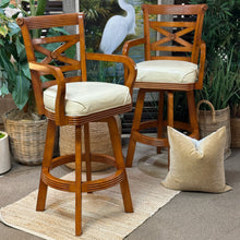 Load image into Gallery viewer, Set/2 Swivel Wood Barstools