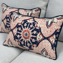 Load image into Gallery viewer, Orange Quadrille Designer Lumbar