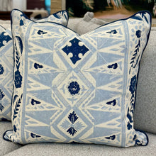 Load image into Gallery viewer, Navy/Light Blue Down Designer Pillow