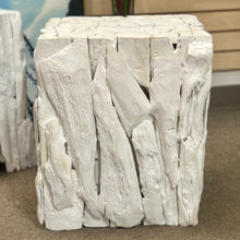 Load image into Gallery viewer, Uttermost Whitewashed Teak Side Table