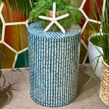 Load image into Gallery viewer, Blue Round Capiz Table
