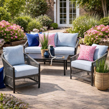 Load image into Gallery viewer, 4PC Outdoor Blue Rope Seating Set