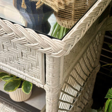 Load image into Gallery viewer, White Wicker Cabinet