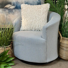 Load image into Gallery viewer, Blue Pinstripe Swivel Glider