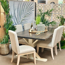 Load image into Gallery viewer, Two Tone Trestle Dining Table