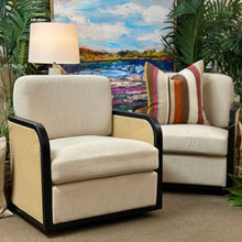 Load image into Gallery viewer, Cane/Black Swivel Chair
