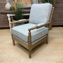 Load image into Gallery viewer, Spindle Chair w/ Light Blue Upholstery