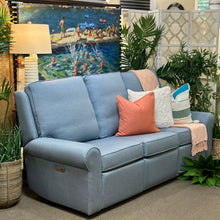 Load image into Gallery viewer, Powder Blue Reclining Sofa