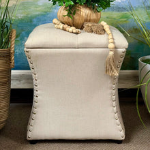 Load image into Gallery viewer, SM Beige Storage Ottoman