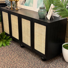 Load image into Gallery viewer, 4DR Black & Cane Cabinet