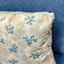 Load image into Gallery viewer, Beige & Blue Coral Designer Lumbar