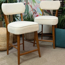 Load image into Gallery viewer, Boucle & Walnut Counter Stool