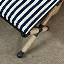 Load image into Gallery viewer, Uttermost Navy Striped Bench