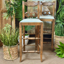 Load image into Gallery viewer, Carved Wood Barstool