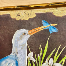 Load image into Gallery viewer, Gold Foil Bird Art in Bamboo Frame I