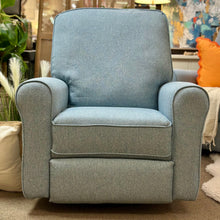 Load image into Gallery viewer, Sky Blue Swivel Glider Recliner