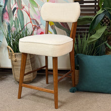 Load image into Gallery viewer, Boucle & Walnut Counter Stool