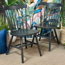 Load image into Gallery viewer, Distressed Black Wood Dining Chair