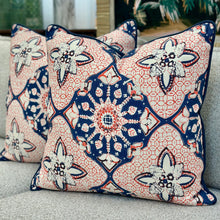 Load image into Gallery viewer, Orange Quadrille Down Designer Pillow