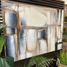 Load image into Gallery viewer, Blue & Gold Framed Abstract